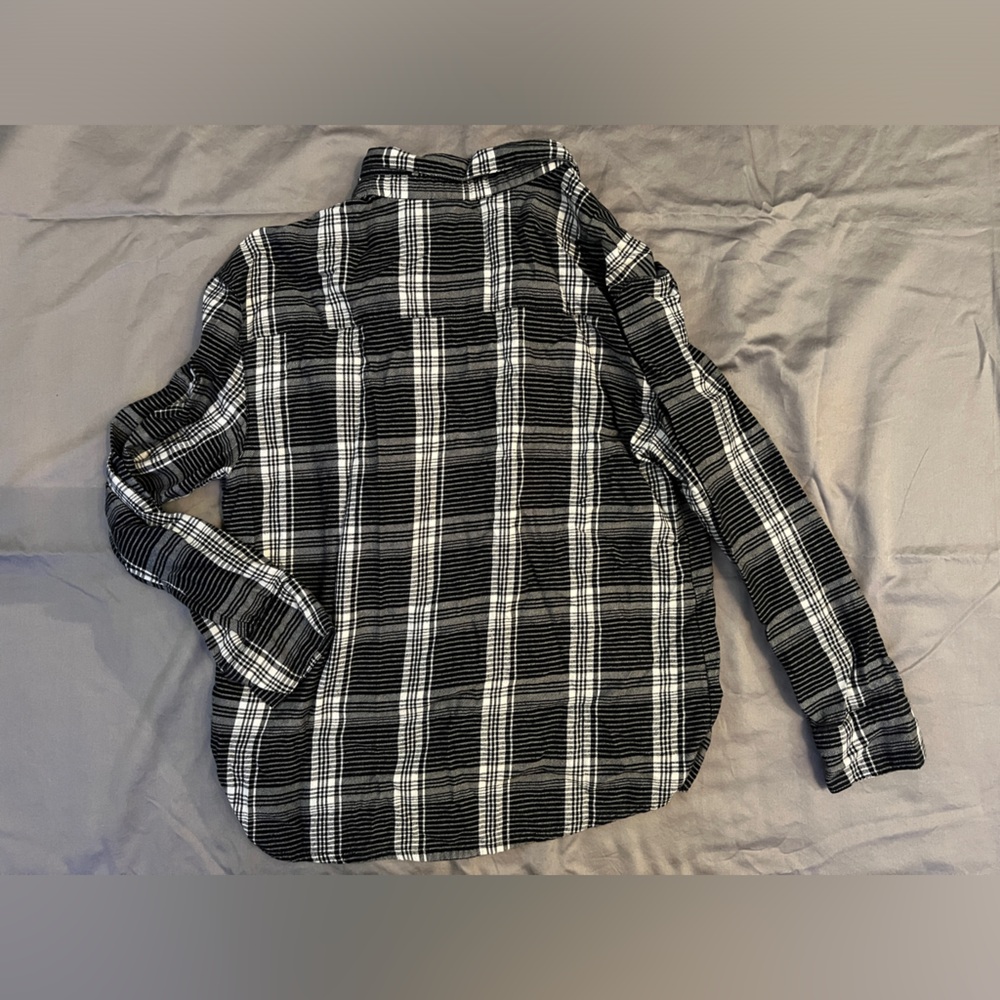 Roxy Black and White Plaid Button Up Shirt - Picture 6 of 7